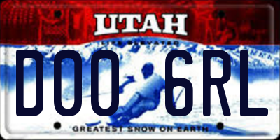 UT license plate D006RL