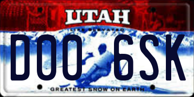 UT license plate D006SK