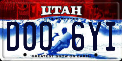 UT license plate D006YI