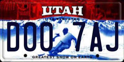 UT license plate D007AJ