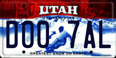 UT license plate D007AL