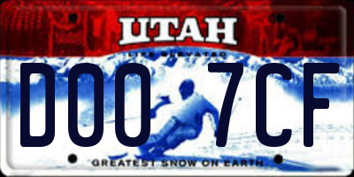 UT license plate D007CF