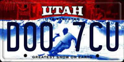 UT license plate D007CU