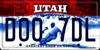 UT license plate D007DL