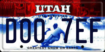UT license plate D007EF