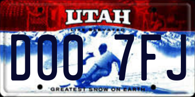 UT license plate D007FJ