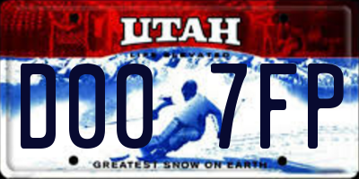 UT license plate D007FP