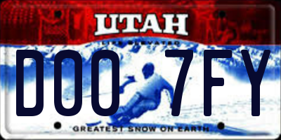 UT license plate D007FY