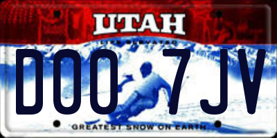 UT license plate D007JV