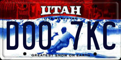 UT license plate D007KC