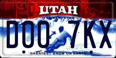 UT license plate D007KX