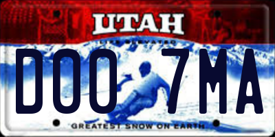 UT license plate D007MA