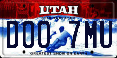 UT license plate D007MU