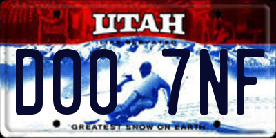 UT license plate D007NF
