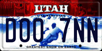 UT license plate D007NN