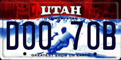 UT license plate D007OB