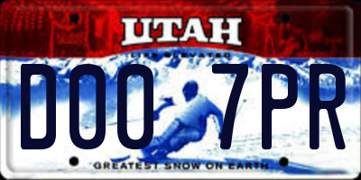 UT license plate D007PR