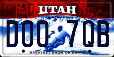 UT license plate D007QB