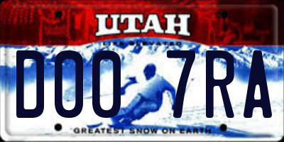 UT license plate D007RA