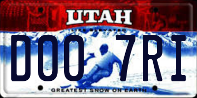 UT license plate D007RI