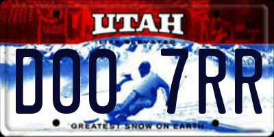 UT license plate D007RR