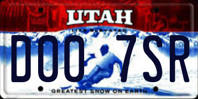 UT license plate D007SR