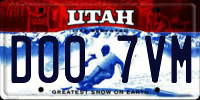 UT license plate D007VM