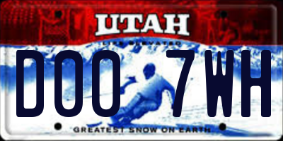 UT license plate D007WH