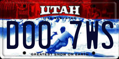 UT license plate D007WS