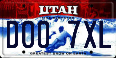 UT license plate D007XL