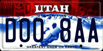 UT license plate D008AA