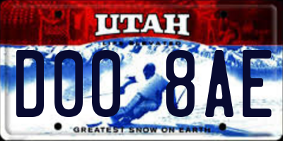 UT license plate D008AE