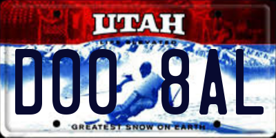 UT license plate D008AL