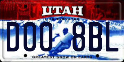 UT license plate D008BL