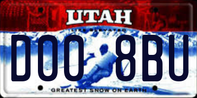 UT license plate D008BU