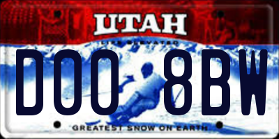 UT license plate D008BW