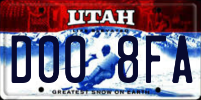 UT license plate D008FA