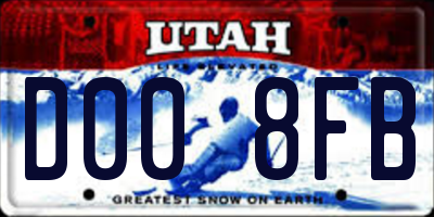 UT license plate D008FB