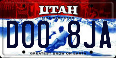 UT license plate D008JA