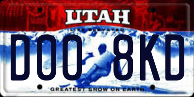 UT license plate D008KD