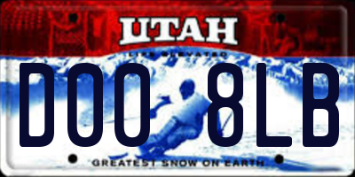 UT license plate D008LB