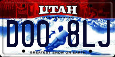 UT license plate D008LJ