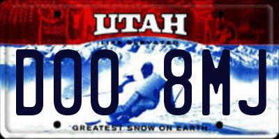 UT license plate D008MJ