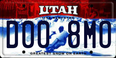 UT license plate D008MO