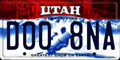 UT license plate D008NA