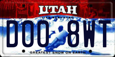 UT license plate D008WT