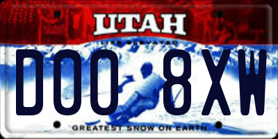 UT license plate D008XW