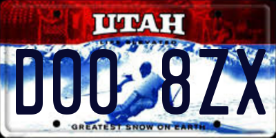 UT license plate D008ZX