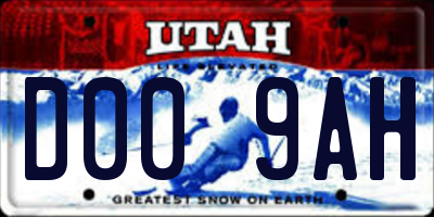 UT license plate D009AH