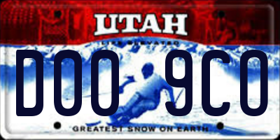 UT license plate D009CO
